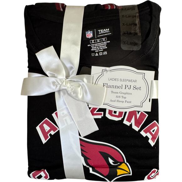 Arizona Cardinals Womens Flannel Pajama Set NFL Team Apparel Size XL Red Black - Picture 1 of 13